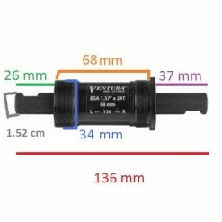 VENTURA Boitier De Pédalier 68 Mm Avec Filetage Pour Pédalier à Clavette -Pièces Détachées Vélo boitier de pedalier 68 mm avec filetage pour pedalier a clavette full 2