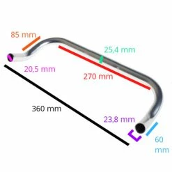 Guidon Corne De Vache Argent Bullhorn BLB 360 Mm -Pièces Détachées Vélo guidon corne de vache argent bullhorn blb 360 mm full 3