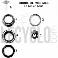 Point Jeu De Direction Semi Intégré 1 1/8 Chromé -Pièces Détachées Vélo jeu de direction semi integre 1 1 8 chrome full 3